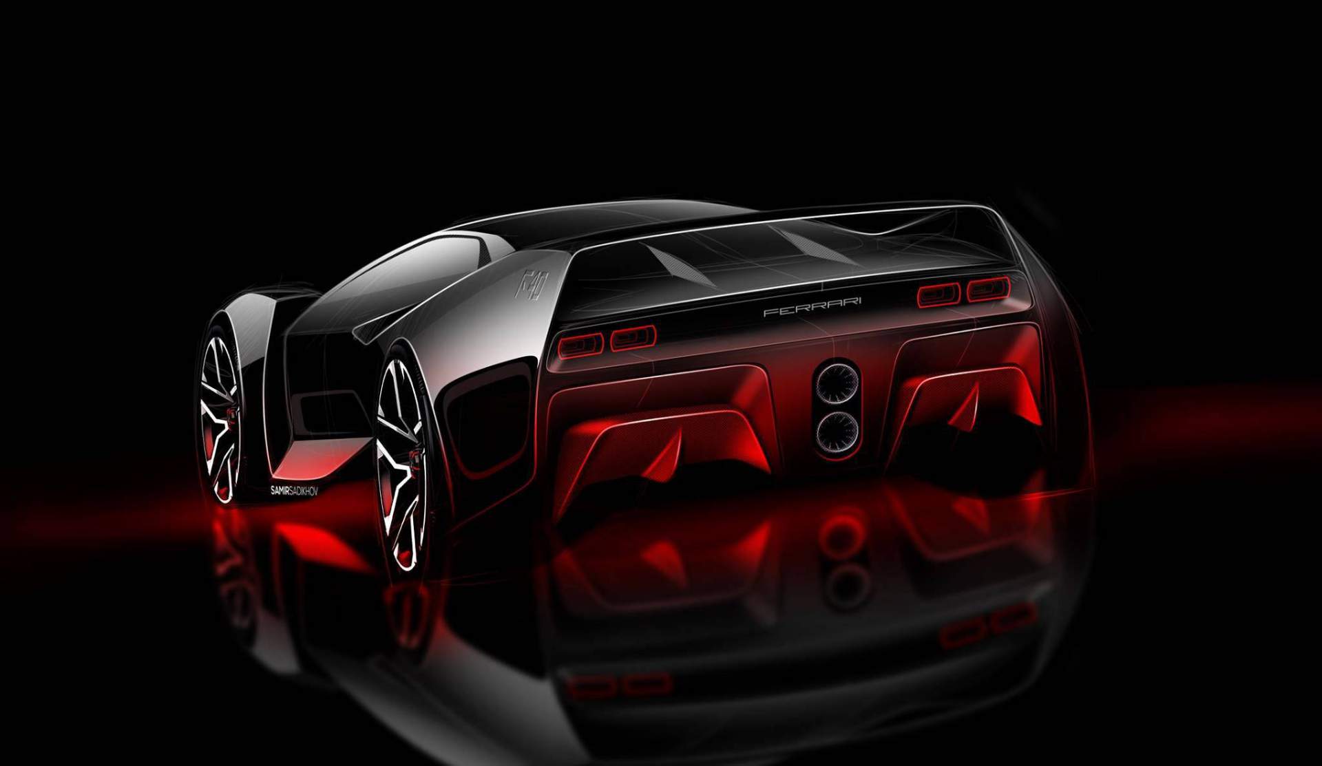 Ferrari F40 Tribute by Samir Sadikhov 19 Legendary Ferrari F40 Reimagined Using Brand’s Current Styling Cues
