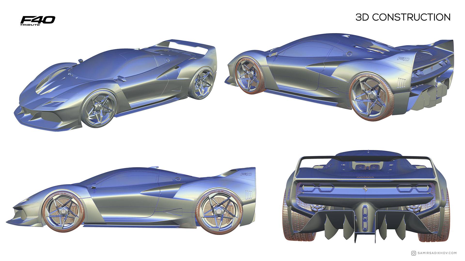 Ferrari F40 Tribute by Samir Sadikhov 21 Legendary Ferrari F40 Reimagined Using Brand’s Current Styling Cues