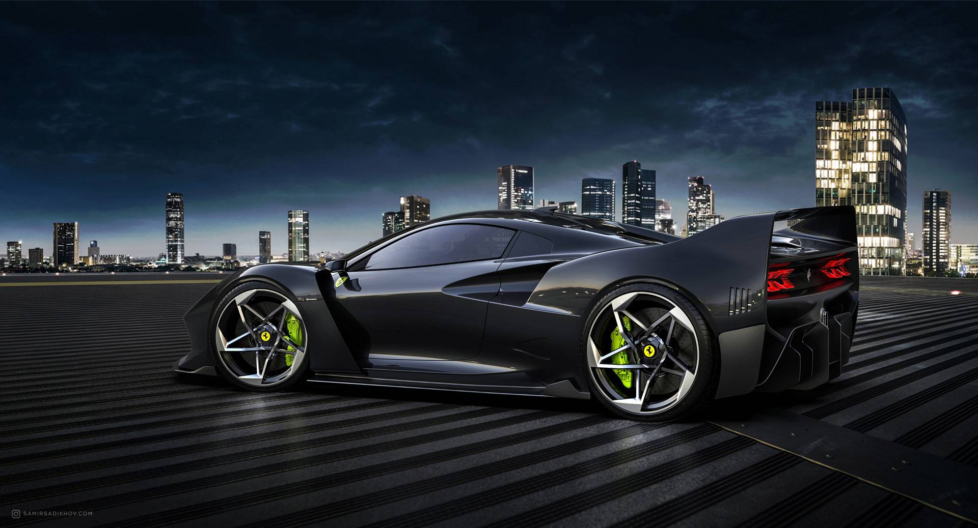 Ferrari F40 Tribute by Samir Sadikhov 25 Legendary Ferrari F40 Reimagined Using Brand’s Current Styling Cues