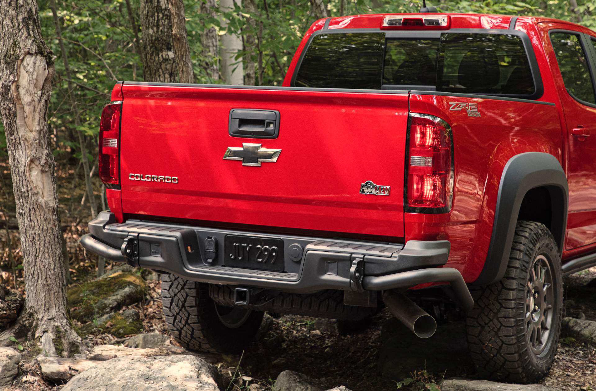 AEV-designed stamped steel rear bumpers house integrated recover 2019 Chevrolet Colorado ZR2 Bison Performance Truck Priced At $48,045