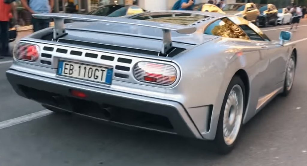 Cameras Firing Rapidly At Bugatti EB110 Driving In Monaco’s Streets