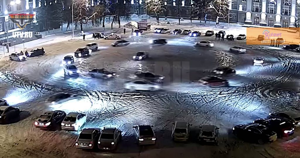  Police Can’t Stop Play As Snow Drifters Go Sideways Right In Front Of Them