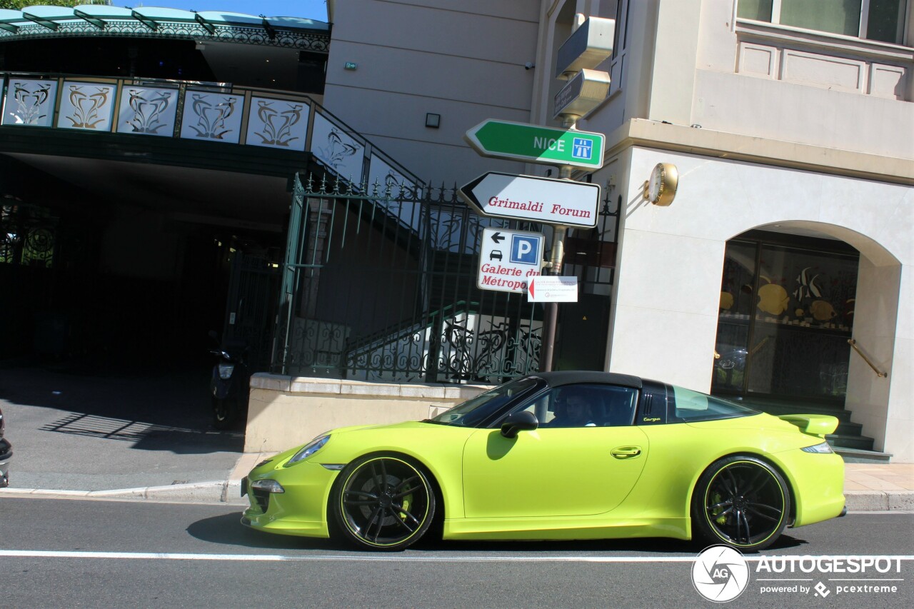 techart porsche 911 targa 4s spotted 2 TechArt’s Porsche 911 Targa Flaunts Its Retina-Burning Lime Body Kit In Public