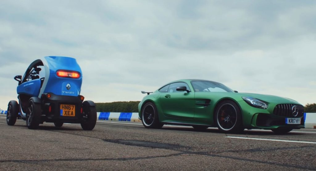  Mercedes-AMG GT R Vs. Renault Twizy Is A Ridiculous Drag Race – Or Is It?