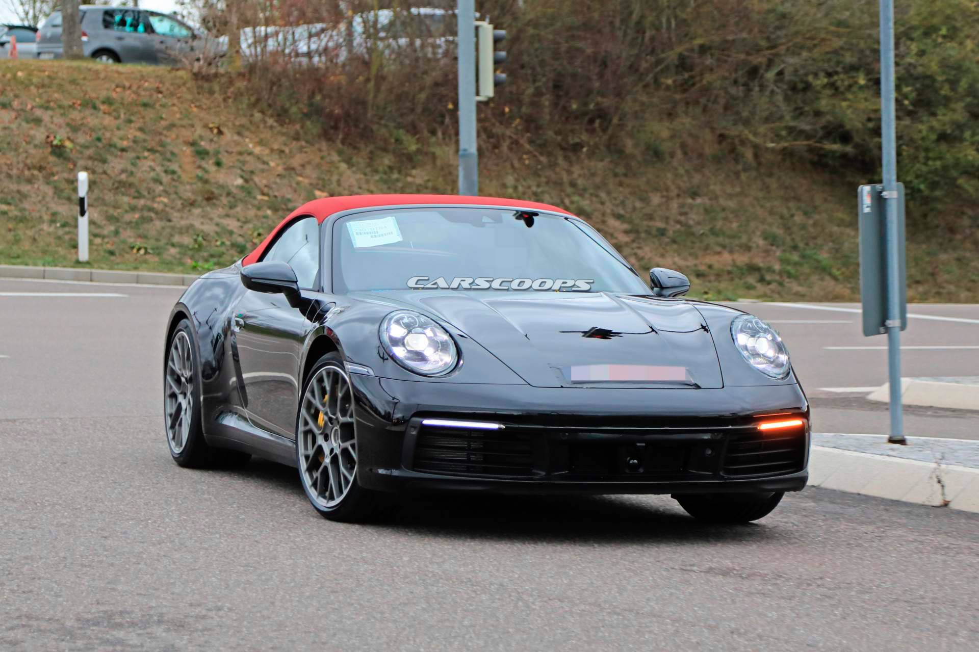 2020 Porsche 911 Cabriolet spy shots 15 2020 Porsche 911 Cabriolet Drops Camo, Wears “Envy Green” Paint