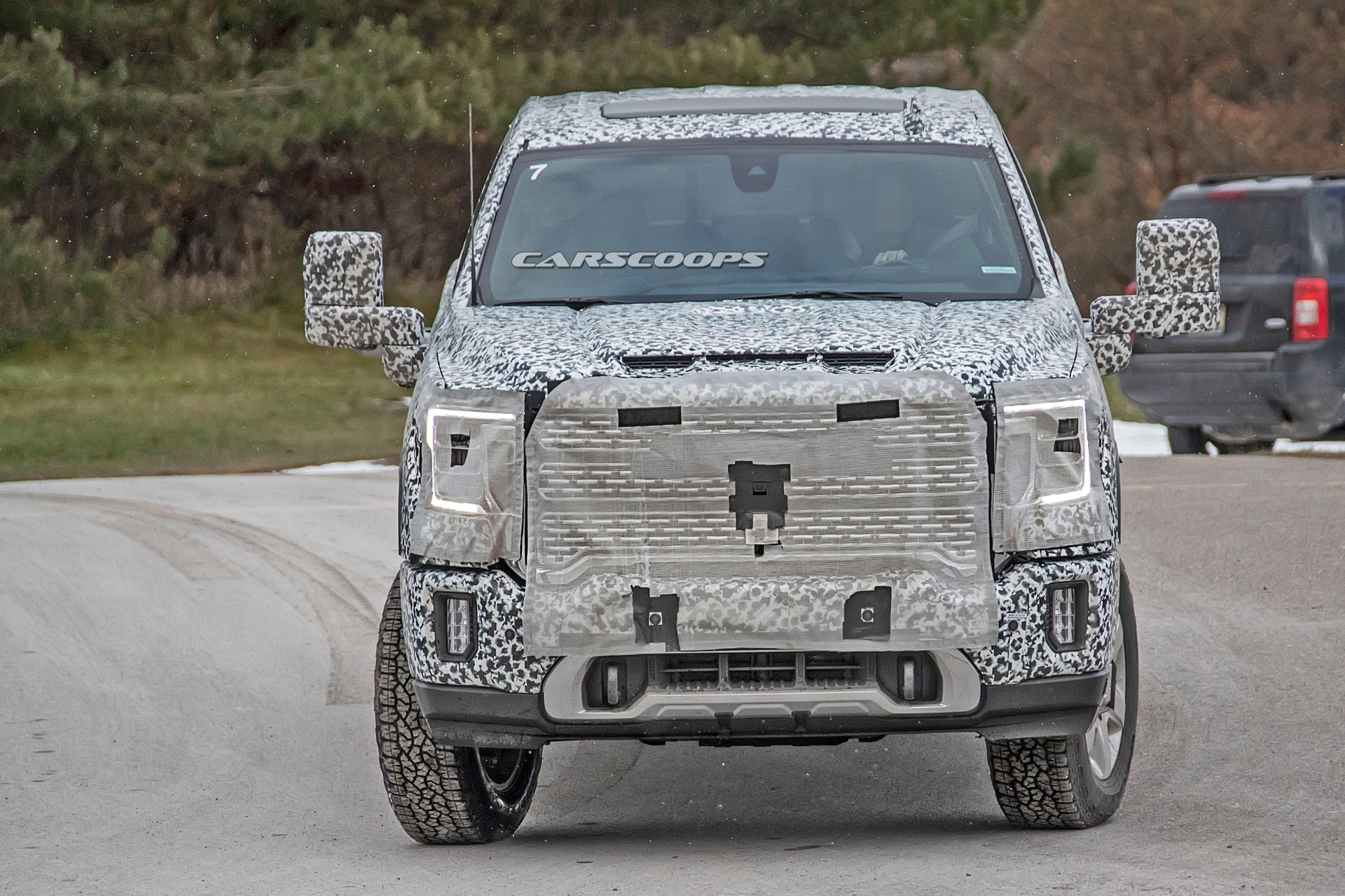 2020 gmc sierra hd spy shots 2 2020 GMC Sierra Denali HD Shows Its Face In First Teaser Image