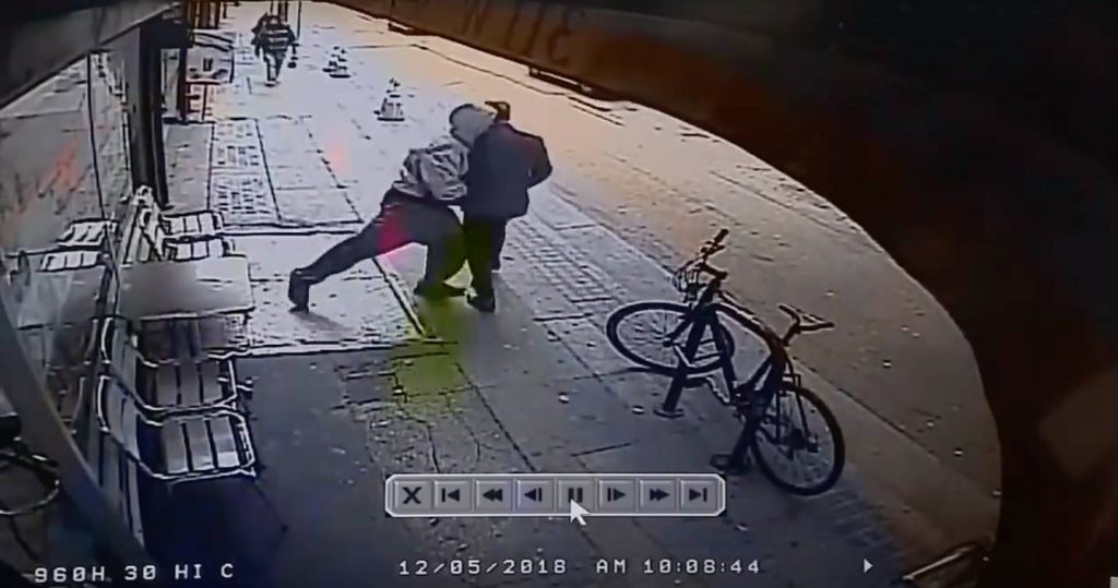 Man Shockingly Pushes Stranger In Front Of Moving Truck, Driver Saves The Day