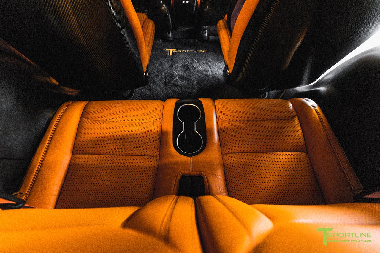 tsportline tesla model x orange interior 38 Orange And The All Black: Meet T Sportline’s Widebody Tesla Model X