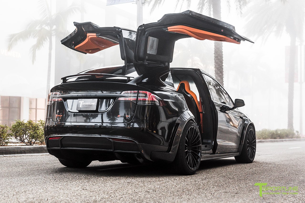 tsportline tesla model x orange interior 10 Orange And The All Black: Meet T Sportline’s Widebody Tesla Model X
