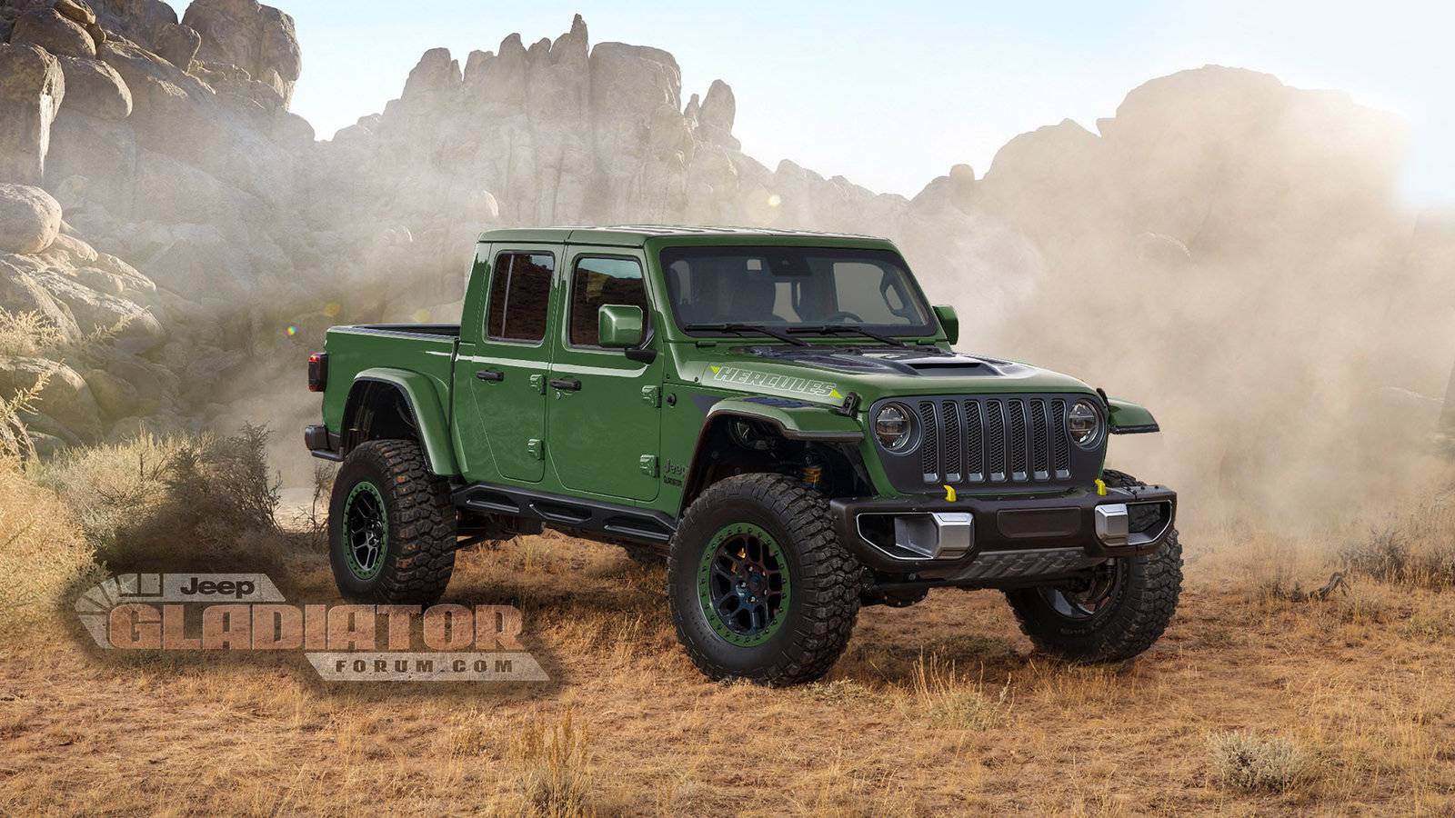 Jeep Gladiator Hercules off-road performance truck renderings 2 Jeep Gladiator Hercules Getting Ready To Go Raptor-Hunting?