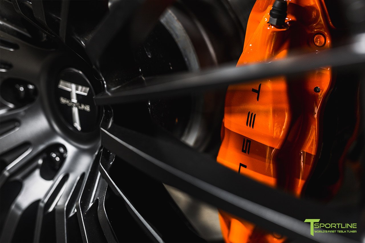 tsportline tesla model x orange interior 16 Orange And The All Black: Meet T Sportline’s Widebody Tesla Model X
