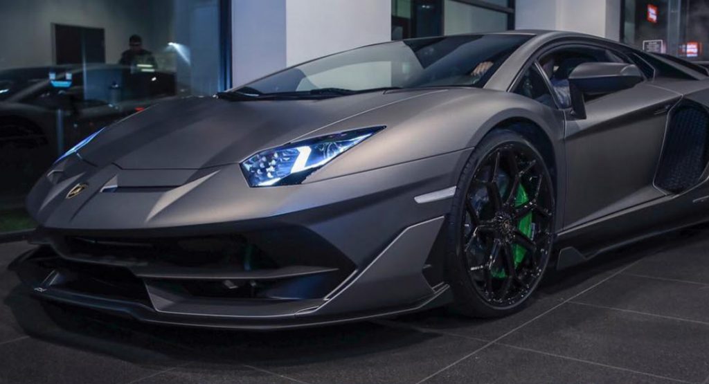  Matte Grey Lamborghini Aventador SVJ Is A Road-Going Stealth Bomber