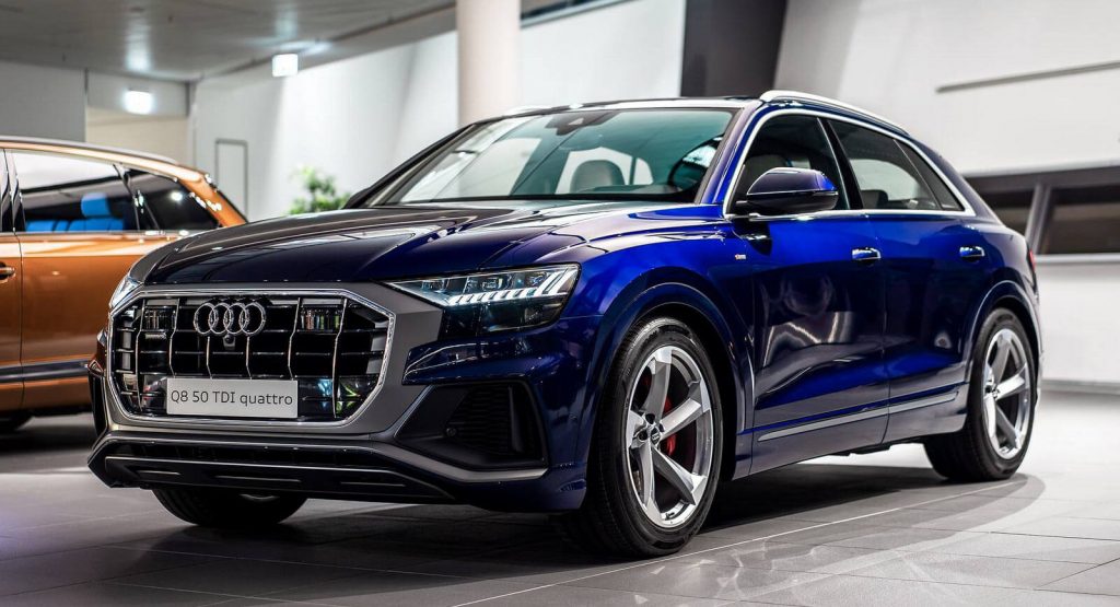  Navarra Blue Audi Q8 Spotted In Showroom With Bespoke Interior