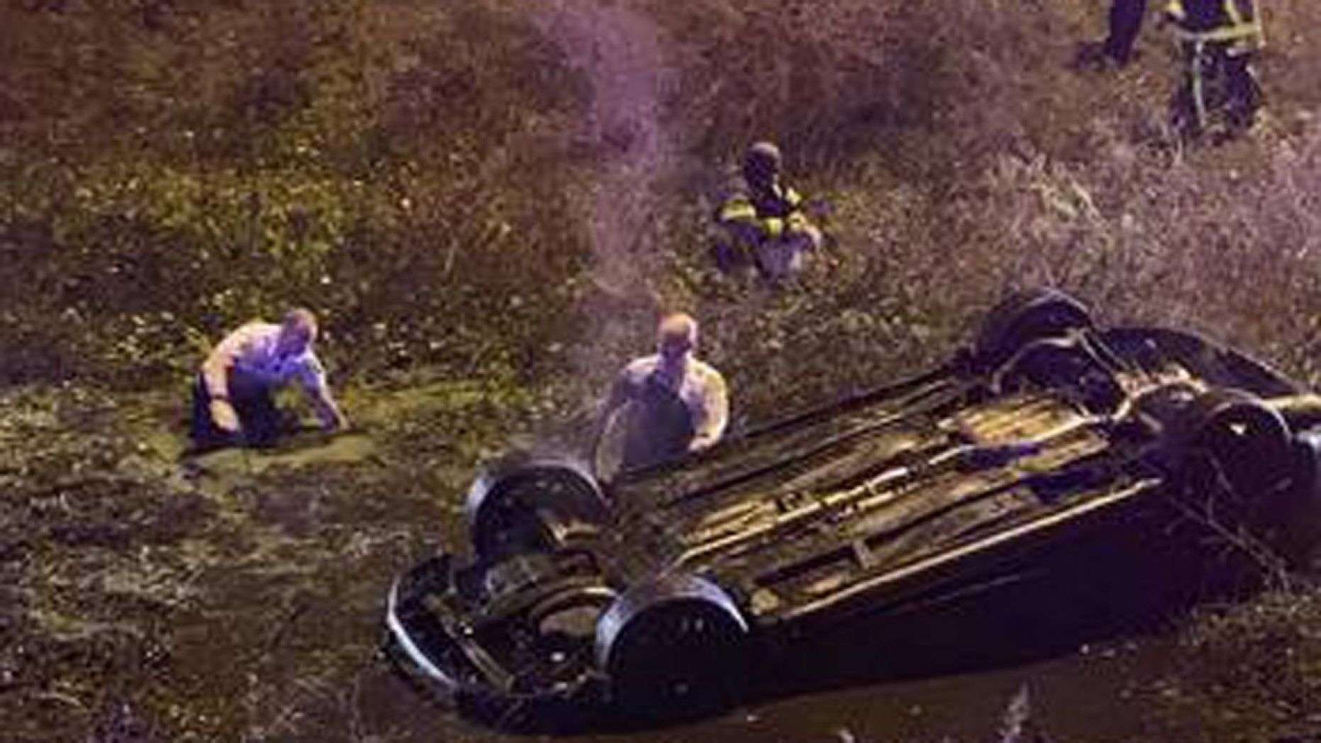 Rescue operation 3 Florida Driver Saved Moments From Drowning In Overturned Car Sinking In Mud