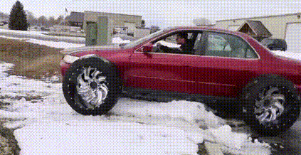 Honda Accord Gets Giant Truck Wheels Looks Silly But Somehow Works Carscoops