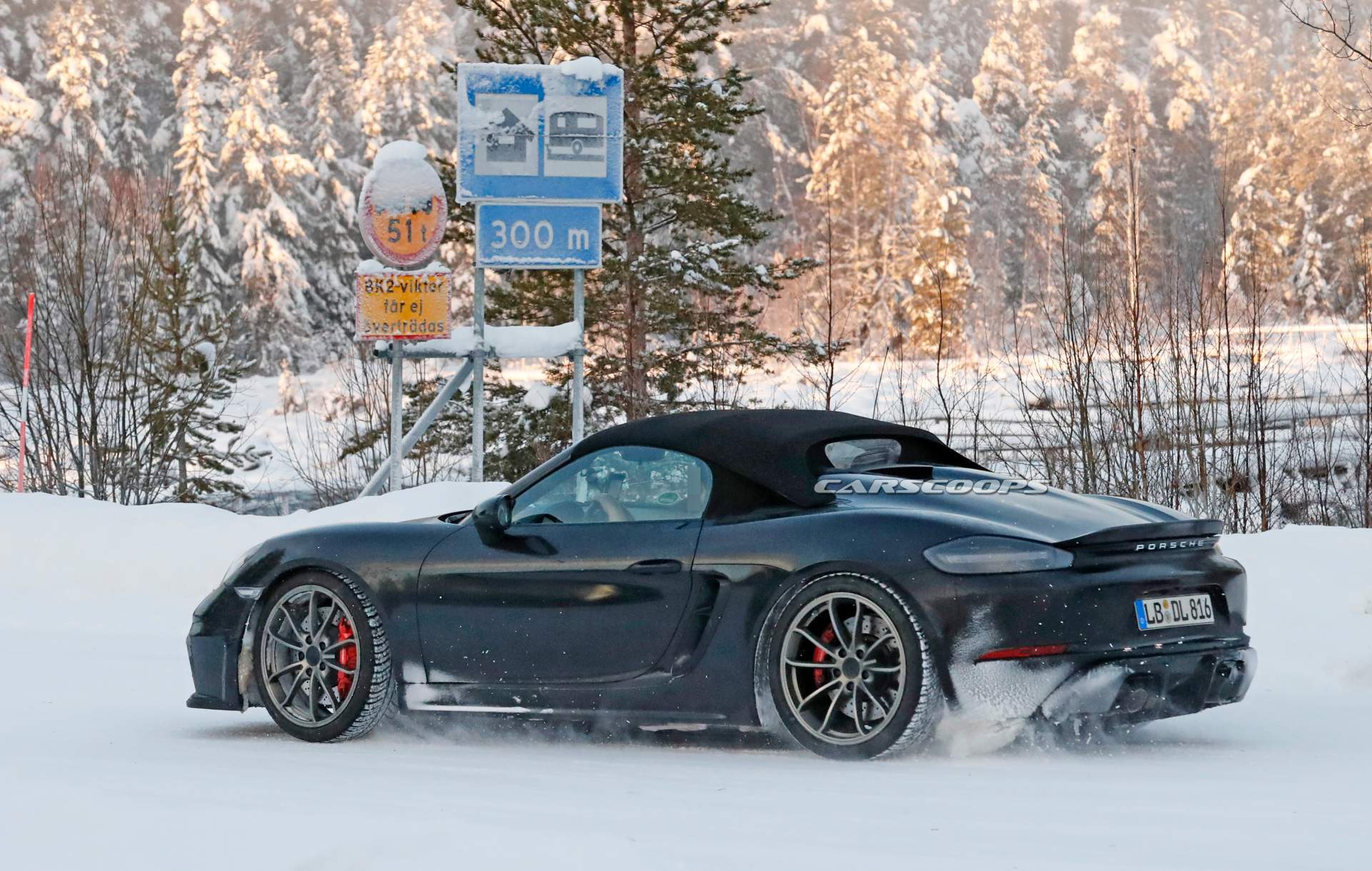 Porsche 718 Boxster Spyder spy shots 9 2019 Porsche 718 Boxster Spyder Enjoying The Snow As Debut Looms