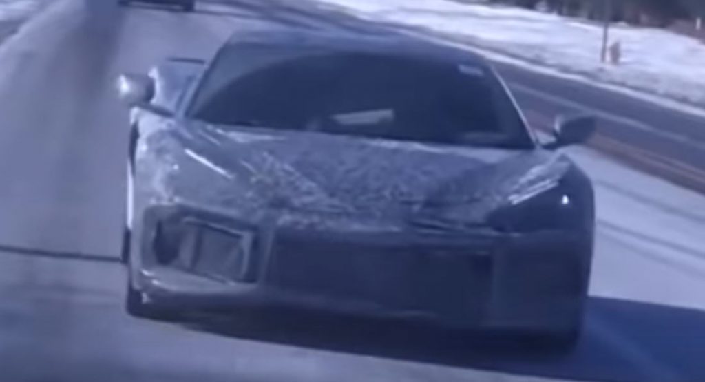 2020 Corvette C8 Tests In The Snow And Reveals New Rear Spoiler