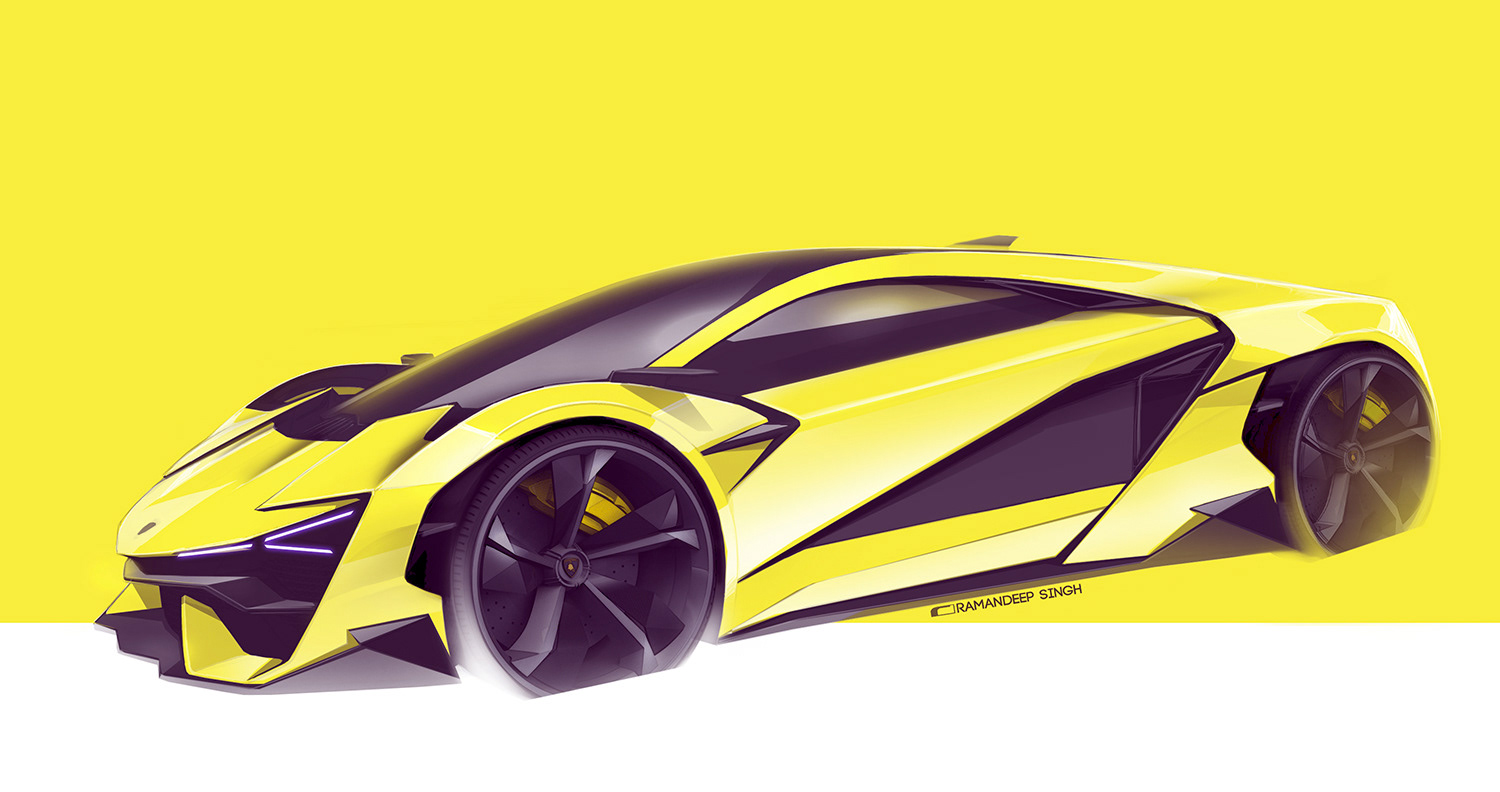 lamborghini trono rendering 3 Lamborghini Trono Is A Cross Between Terzo Millennio And Huracan