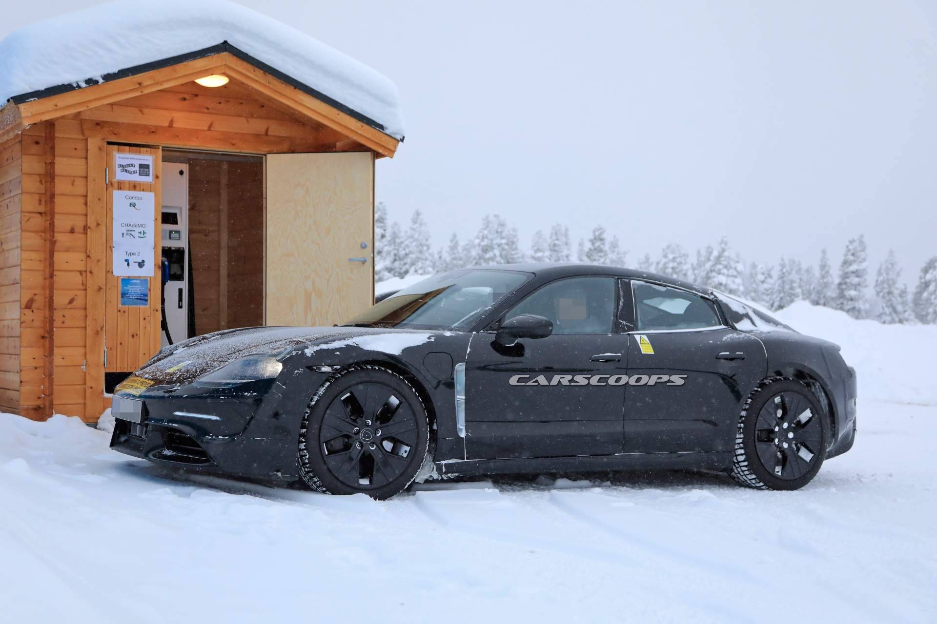2020 Porsche Taycan spy shots 28 2020 Porsche Taycan Sport Turismo Understeers, Ploughs Into Snow (Updated)