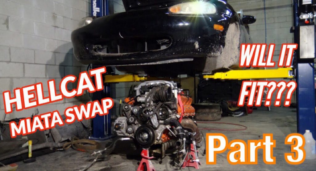  Shoehorning A 707 HP Hellcat V8 In A 1999 Mazda Miata? Hell Yeah!