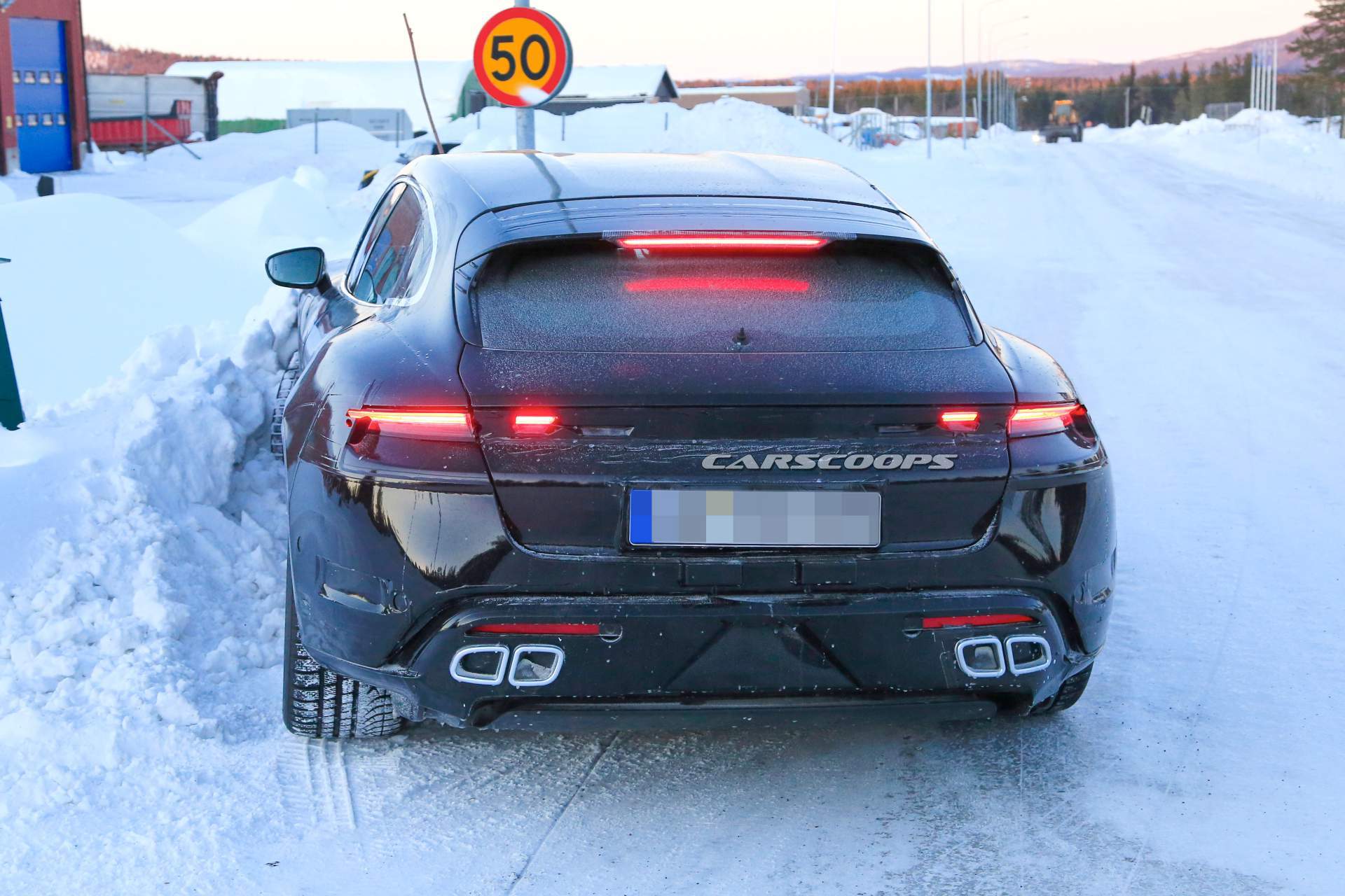 2020 Porsche Taycan Sport Turismo spy shots 31 2020 Porsche Taycan Sport Turismo Understeers, Ploughs Into Snow (Updated)
