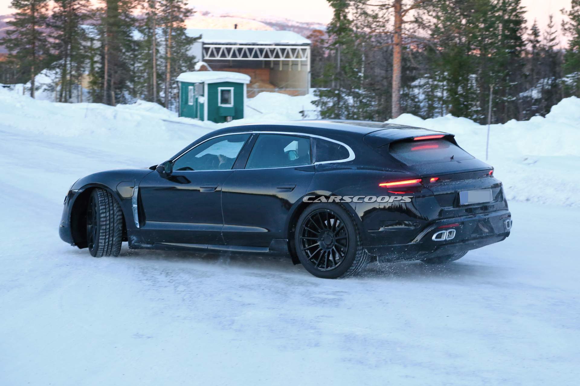2020 Porsche Taycan Sport Turismo spy shots 28 2020 Porsche Taycan Sport Turismo Understeers, Ploughs Into Snow (Updated)