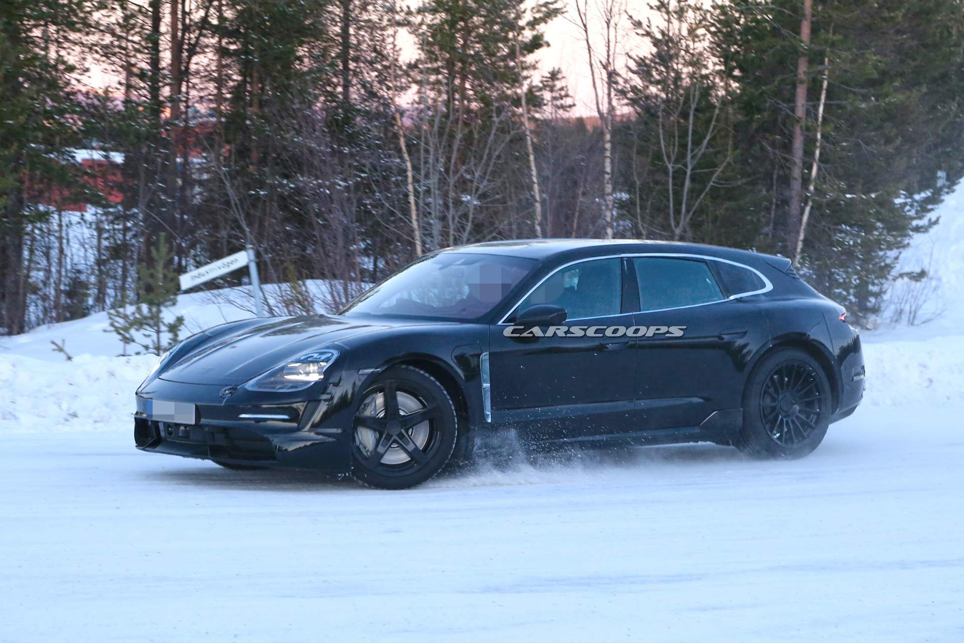 2020 Porsche Taycan Sport Turismo spy shots 18 2020 Porsche Taycan Sport Turismo Understeers, Ploughs Into Snow (Updated)