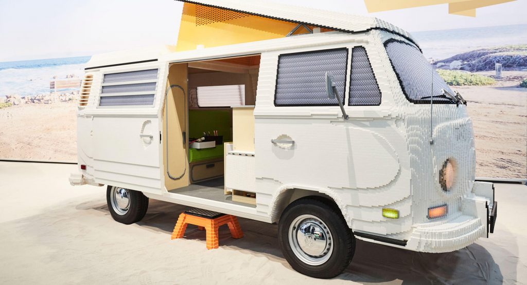  Life-Size LEGO VW T2 Bulli Camper Unveiled With Pop-Up Roof