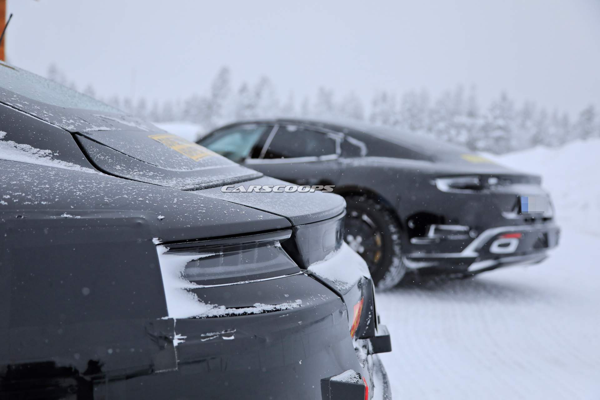 2020 Porsche Taycan spy shots 29 2020 Porsche Taycan Sport Turismo Understeers, Ploughs Into Snow (Updated)