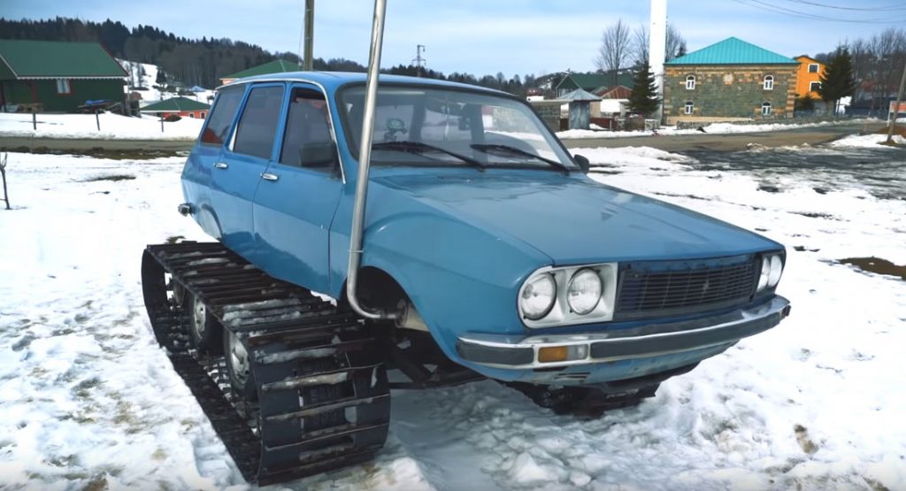  Turkish Man Turns His 1977 Renault 12 Into An Off-Roader With Tracks