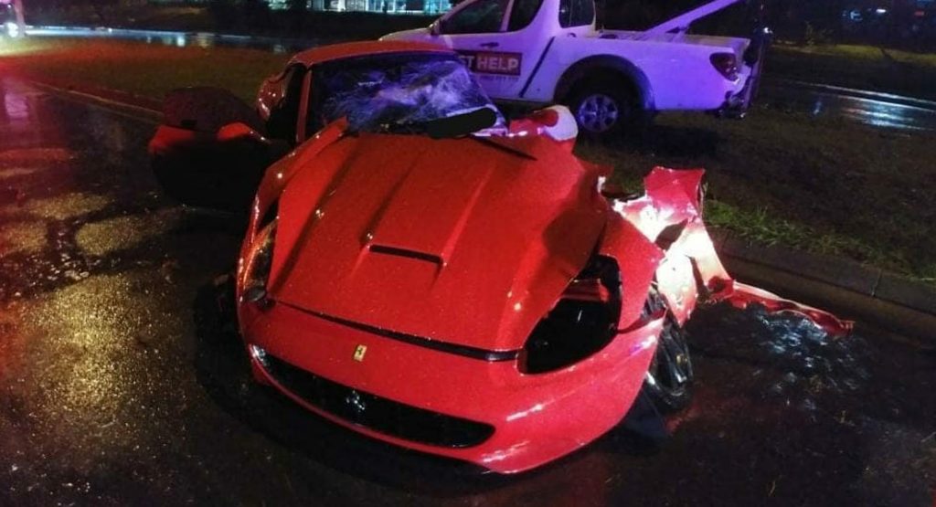  Ferrari California Sliced In Half During Horrific South African Crash