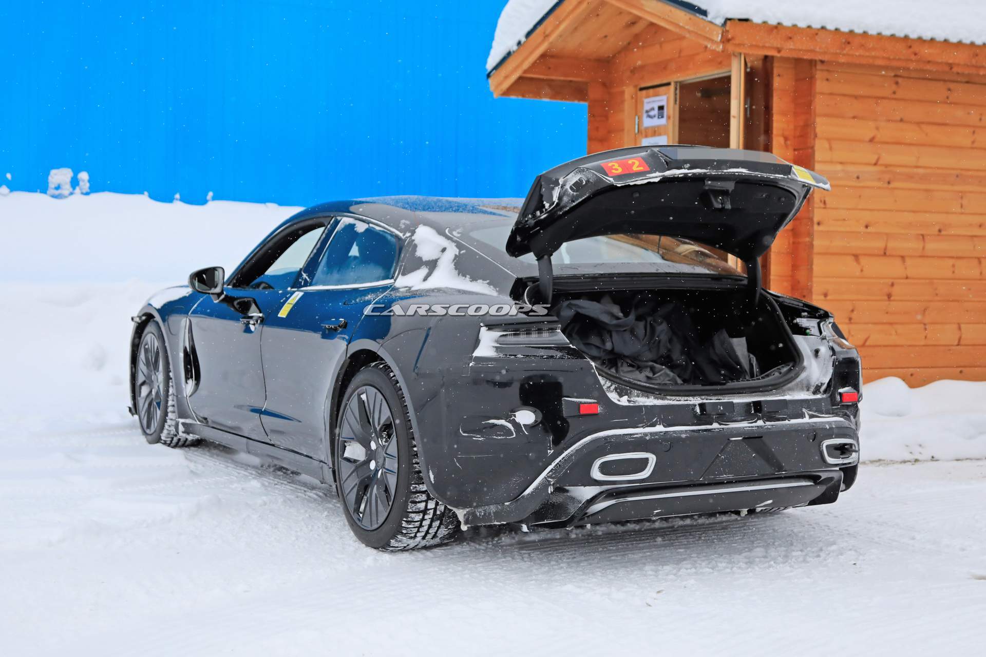 2020 Porsche Taycan spy shots 11 2020 Porsche Taycan Sport Turismo Understeers, Ploughs Into Snow (Updated)