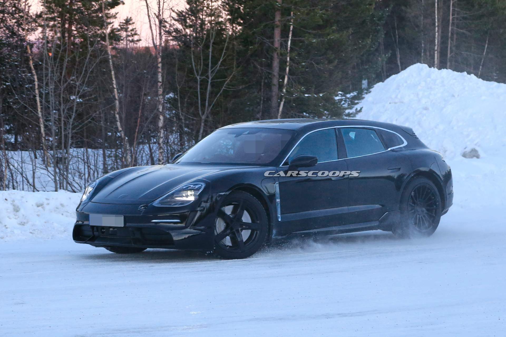 2020 Porsche Taycan Sport Turismo spy shots 17 2020 Porsche Taycan Sport Turismo Understeers, Ploughs Into Snow (Updated)