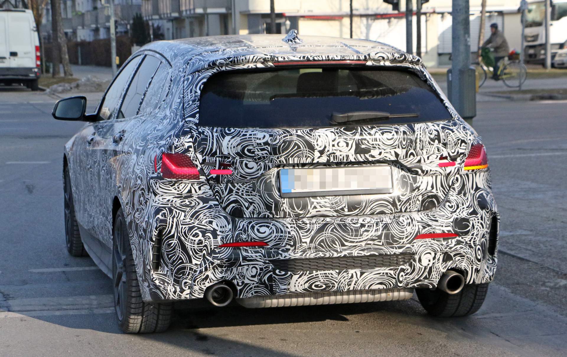 2019 BMW 1-Series hatchback spy shots 12 2019 BMW 1 Series Shows 3 Series-Inspired Dash And Funky LED Door Trims