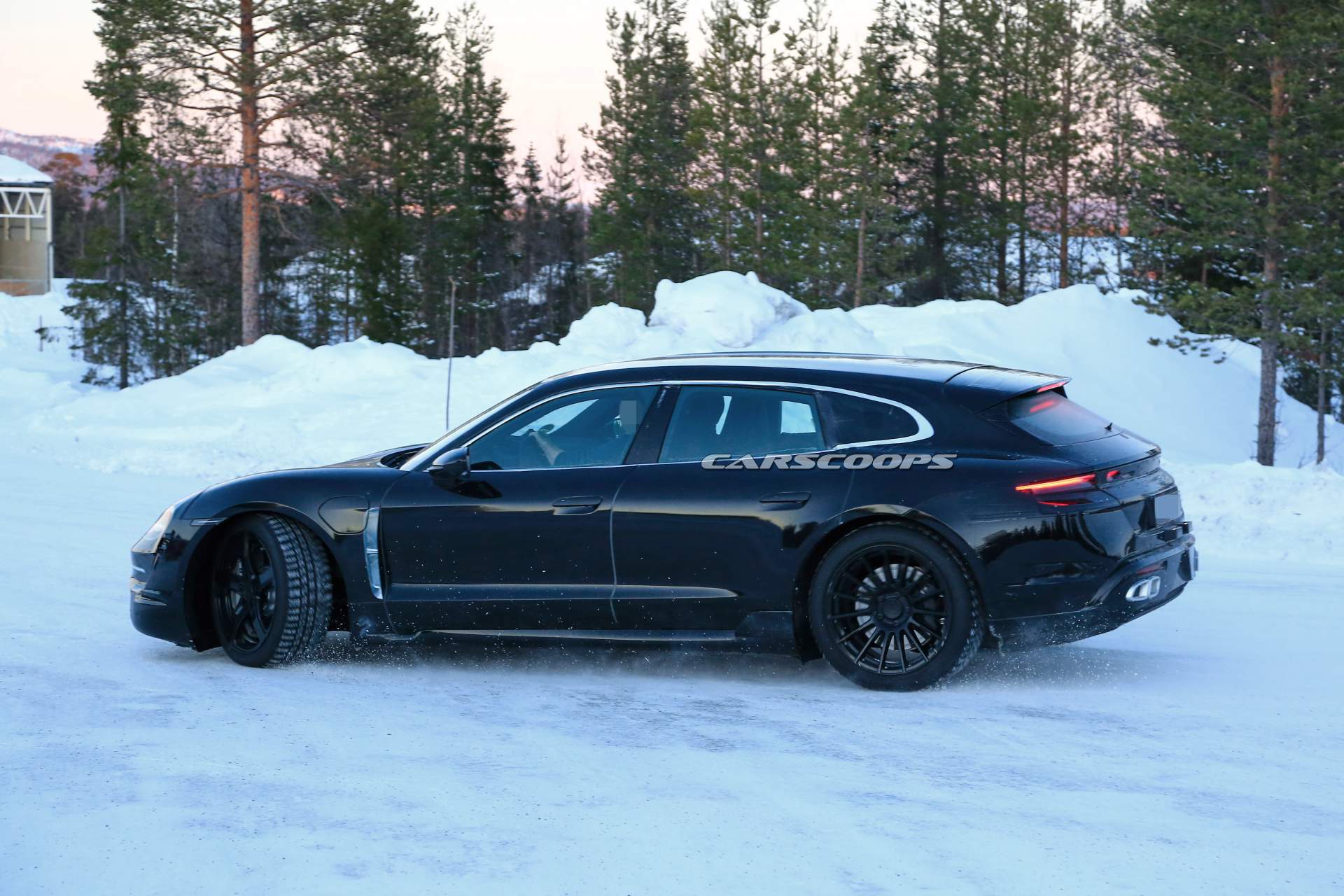2020 Porsche Taycan Sport Turismo spy shots 20 2020 Porsche Taycan Sport Turismo Understeers, Ploughs Into Snow (Updated)