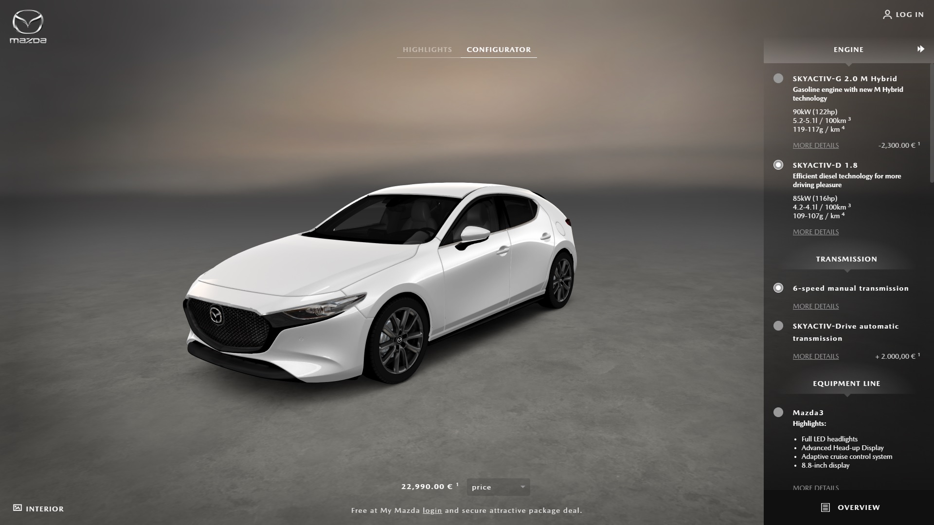 Udseende dusin Vag Build Your Own 2019 Mazda3 With The Official (German) Configurator |  Carscoops