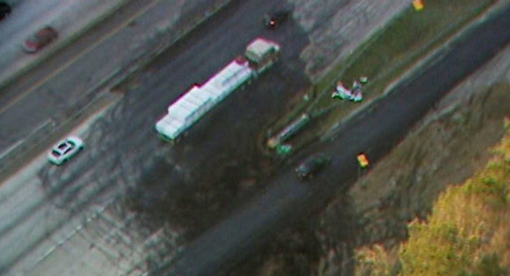 Writing’s On The Street: Truck Spills 5,500 Gallons Of Printer Ink On Highway