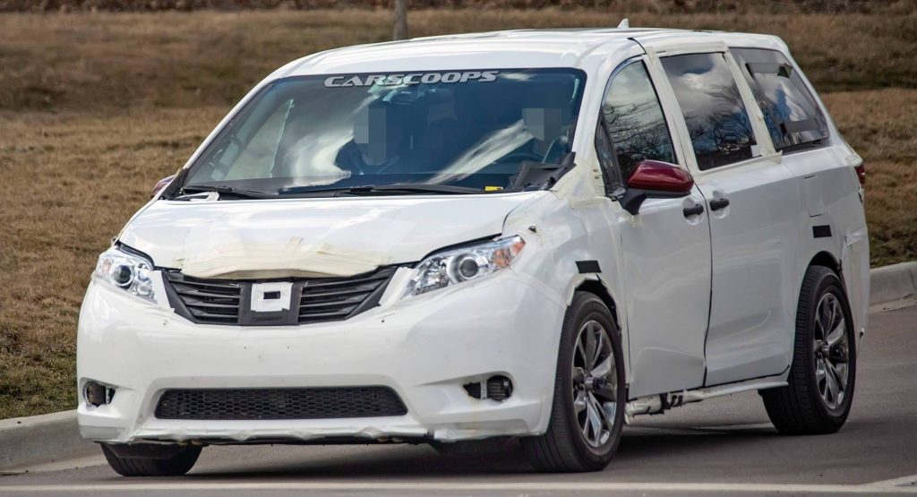  2021 Toyota Sienna Test Mule Reveals Longer Wheelbase, Wider Tracks