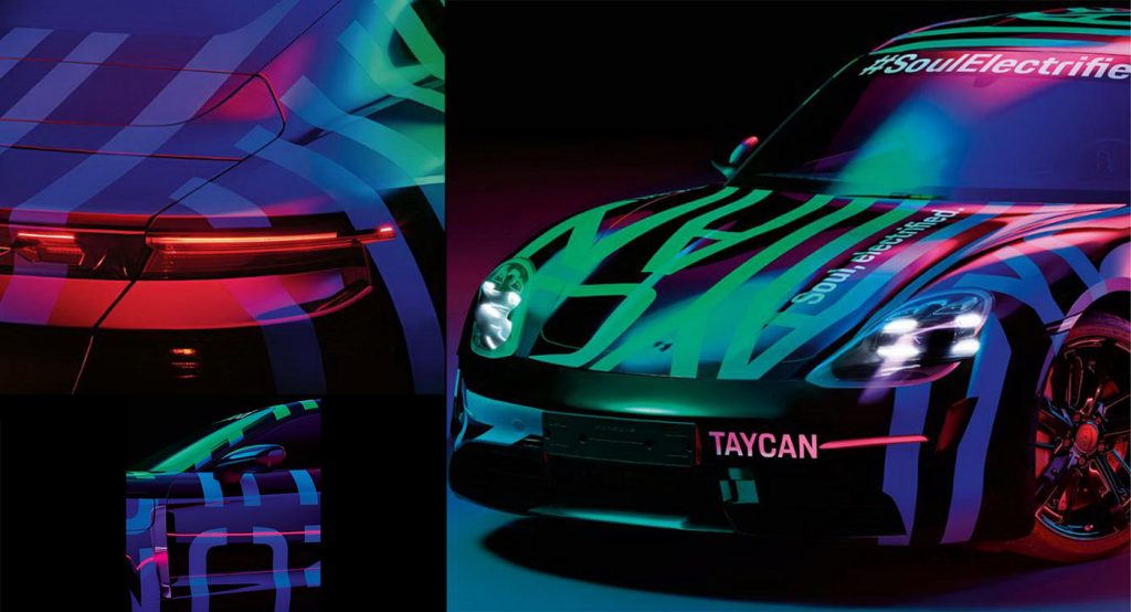  Porsche’s Electric Taycan Shows Its Face On First Official Images