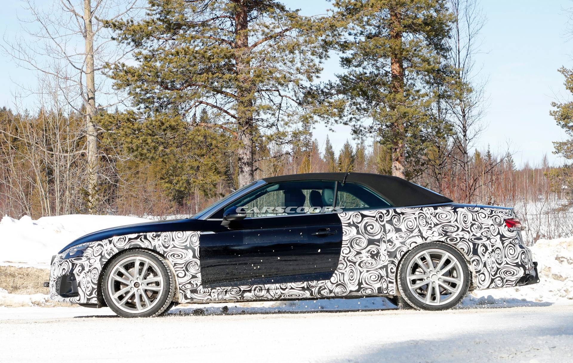 Audi A5 Convertible facelift spy shots 6 Facelifted 2020 Audi A5 Cabriolet Getting Ready To Drop Its Top, Camo