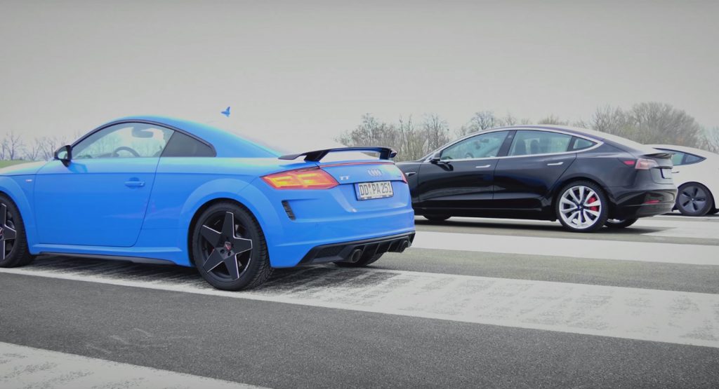  Tesla Model 3 Performance Races Long Range Version And Audi TT
