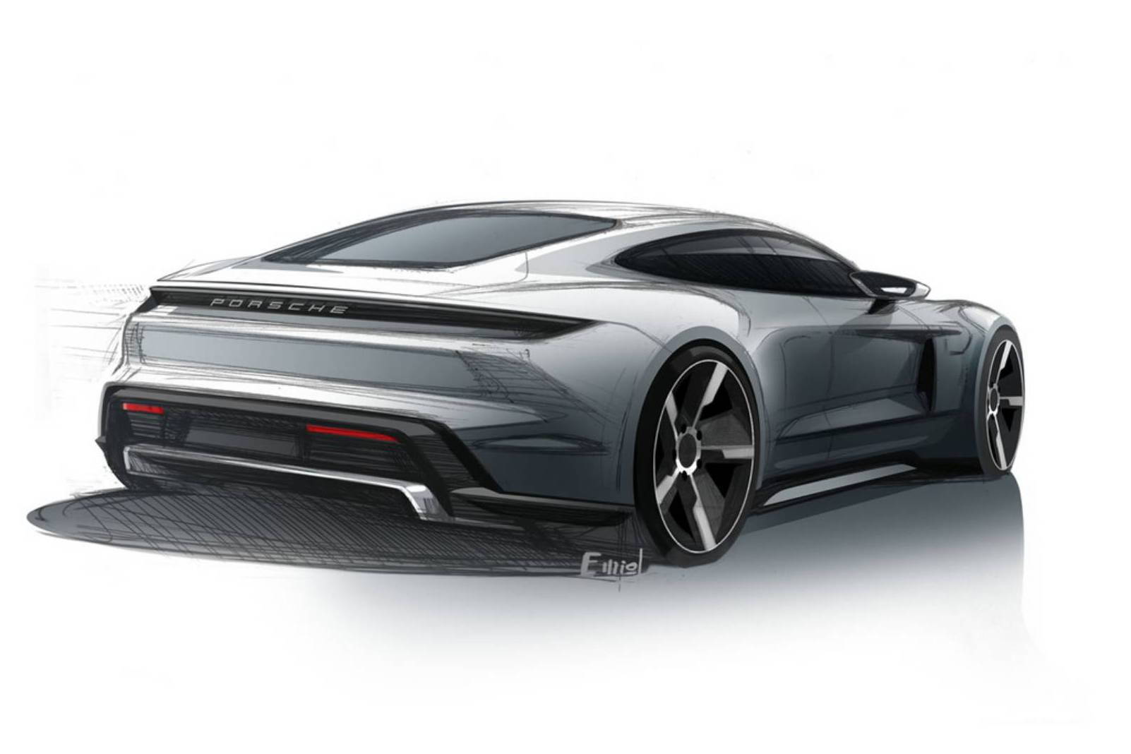 2020 Porsche Taycan design sketches 1 Porsche Taycan Looks Electrifying In New Official Sketches