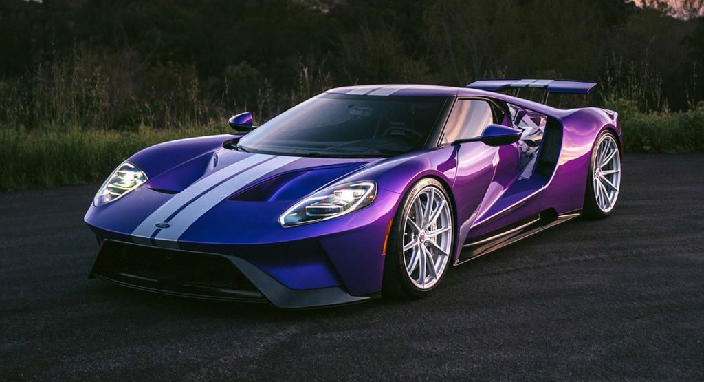  Purple Ford GT On Huge Wheels Doesn’t Really Work, Wouldn’t You Say?