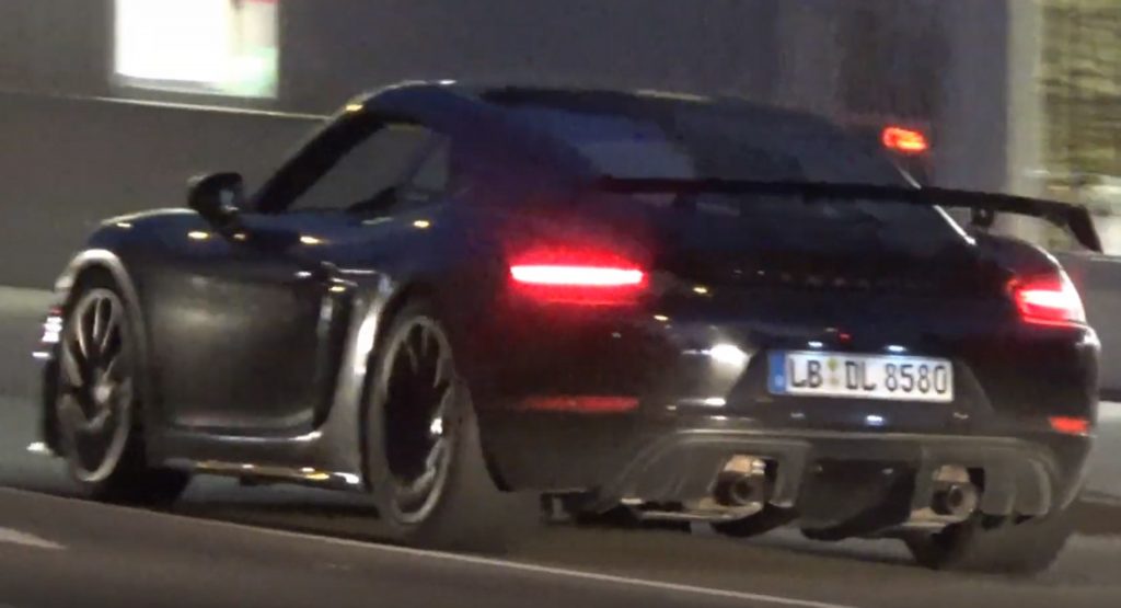  Porsche 718 Cayman GT4 Scooped Trundling Through The Streets Of Stuttgart