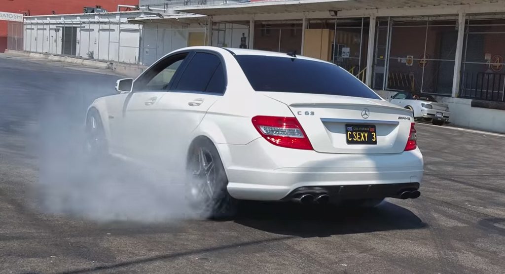  Nine-Year-Old Does A Burnout In His Dad’s Mercedes-Benz C63 AMG