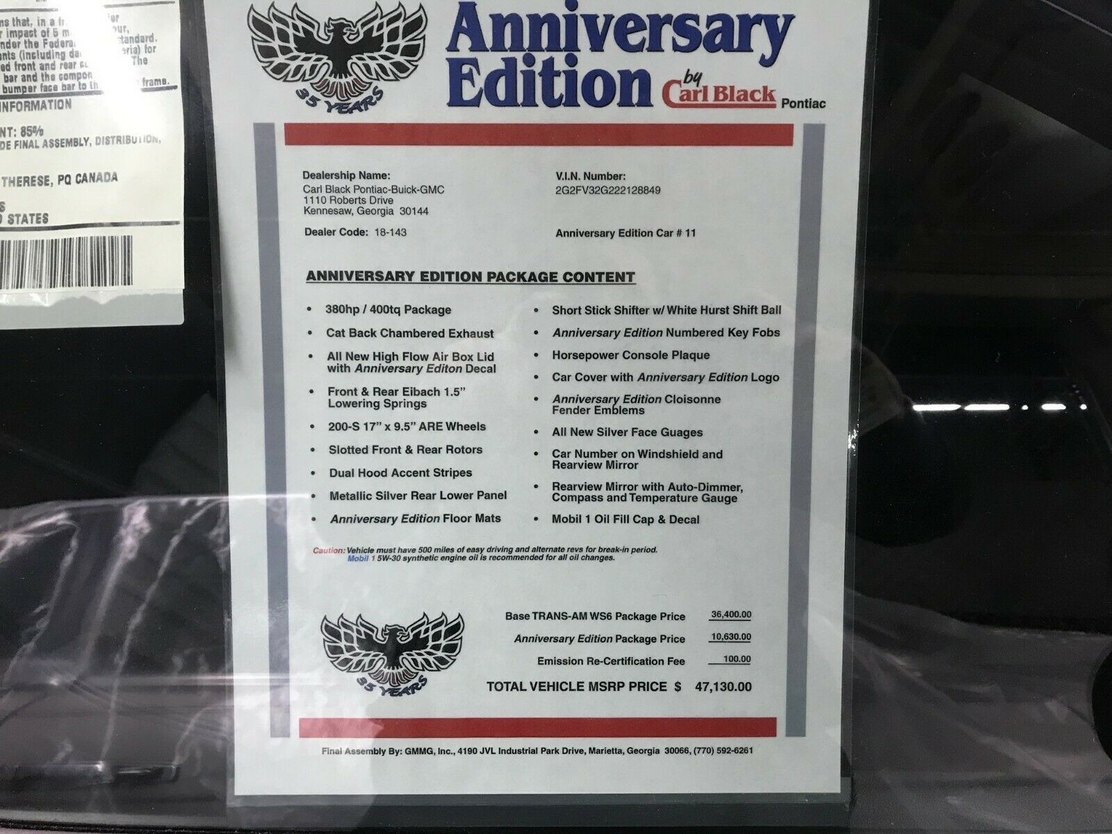 2002 Pontiac Trans Am-2 This 2002 Pontiac Firebird Trans Am Has Been Driven Just 215 Miles