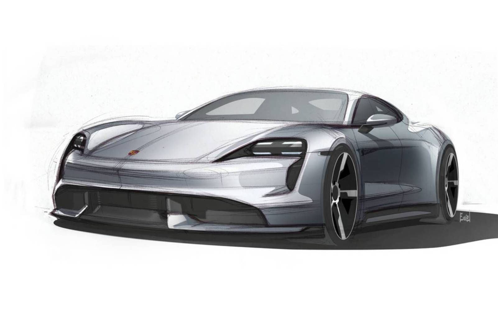 2020 Porsche Taycan design sketches 2 Porsche Taycan Looks Electrifying In New Official Sketches