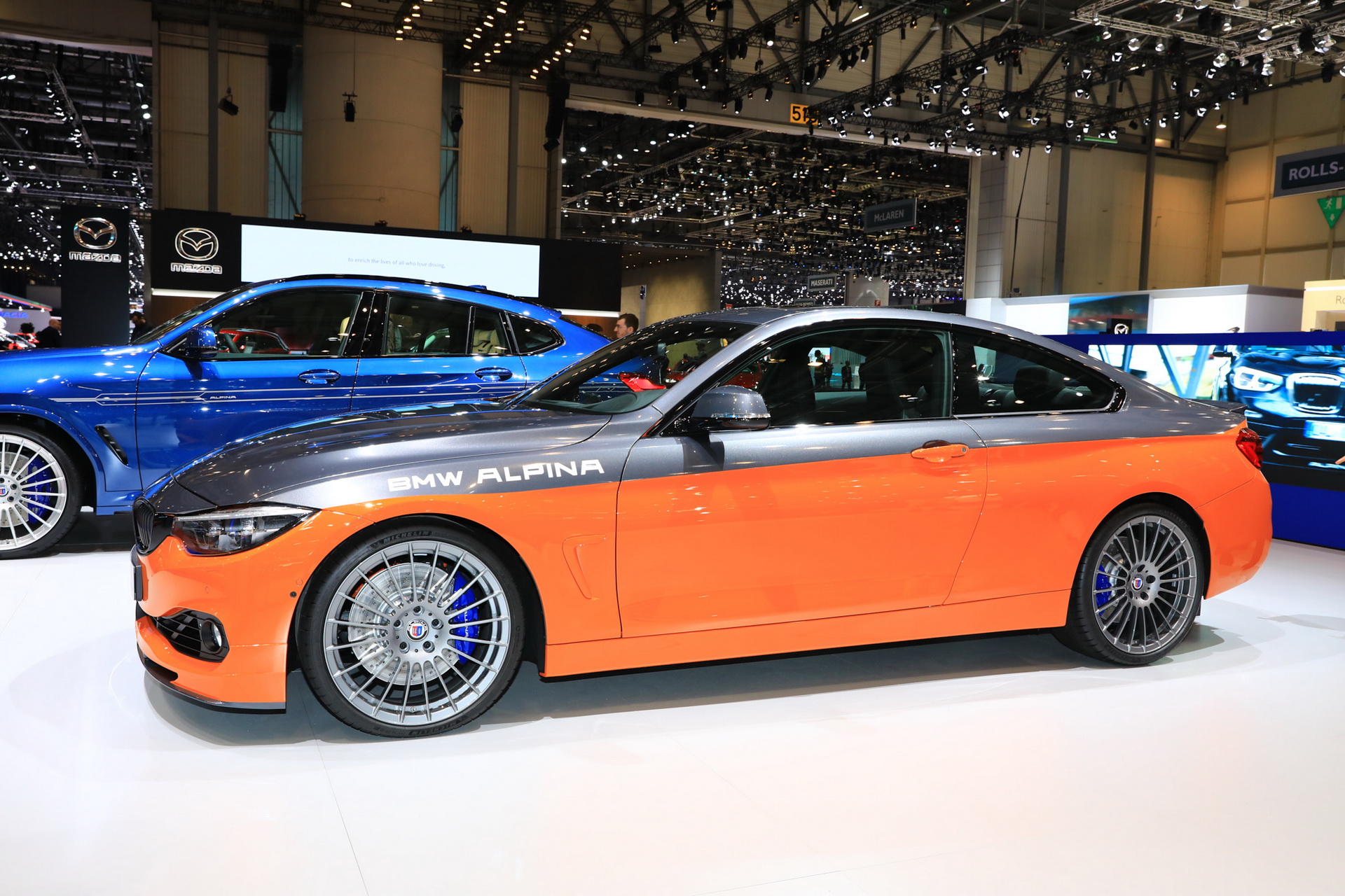 alpina b4s edition 99 geneva livepics 4 Alpina B4 S Biturbo “Edition 99” Is An Ode To 1970s Color Schemes