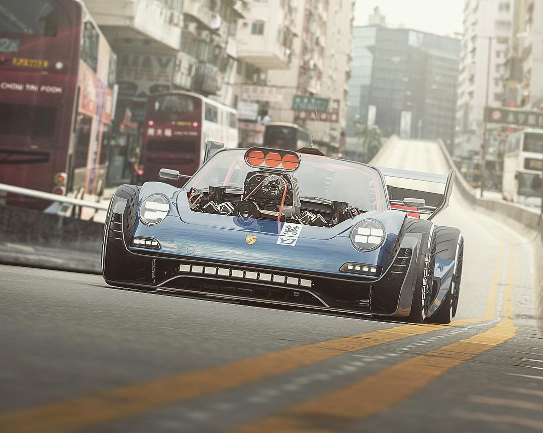 porsche 997 cabriolet hemi v8 render 3 Someone Is Building A Porsche 911 With A HEMI V8 At The Front