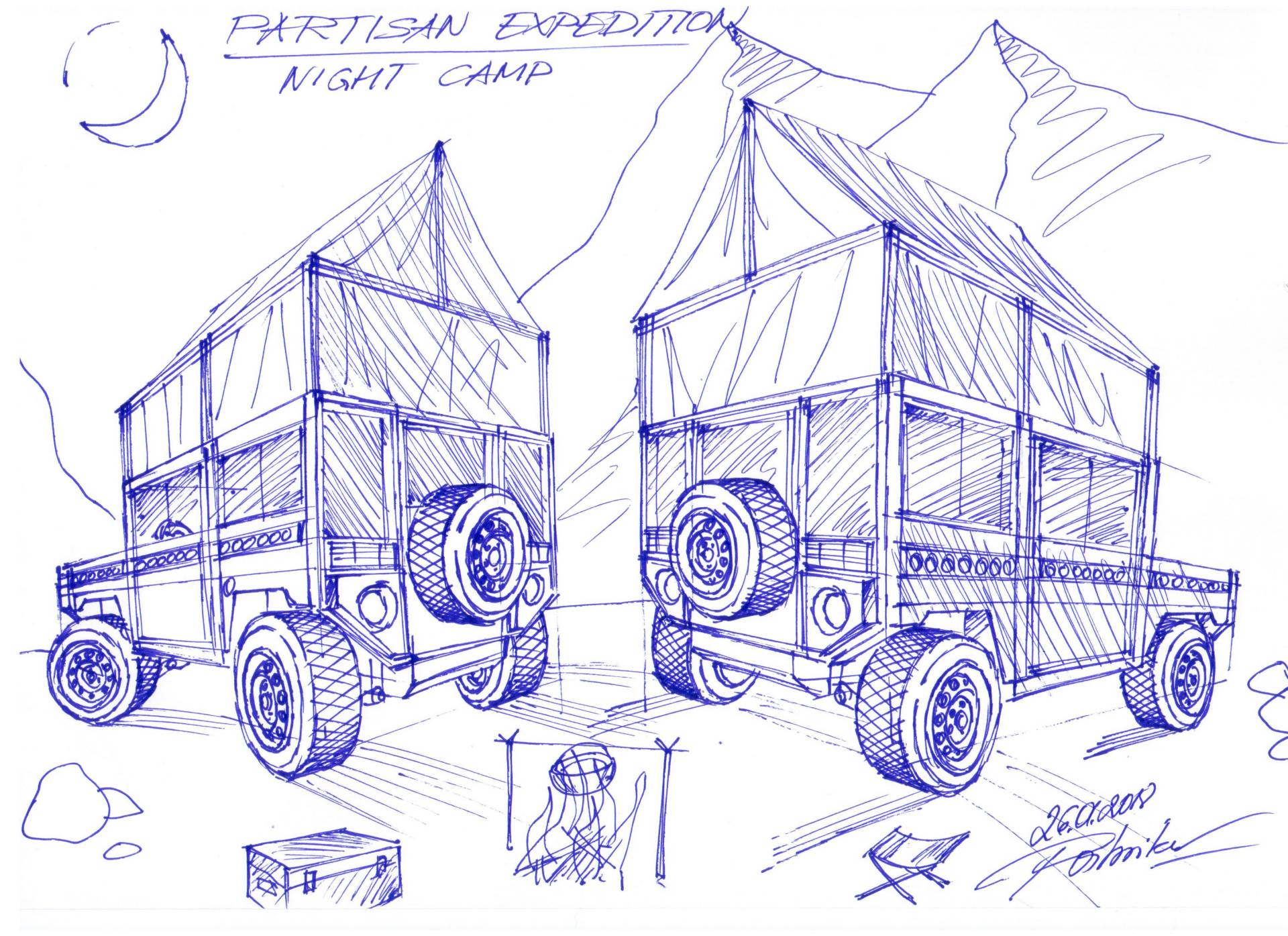Partisan Motors proposed sketches for The Grand Tour 7 Man Accuses The Grand Tour Of Stealing Mongolia Special Idea, Show Denies All